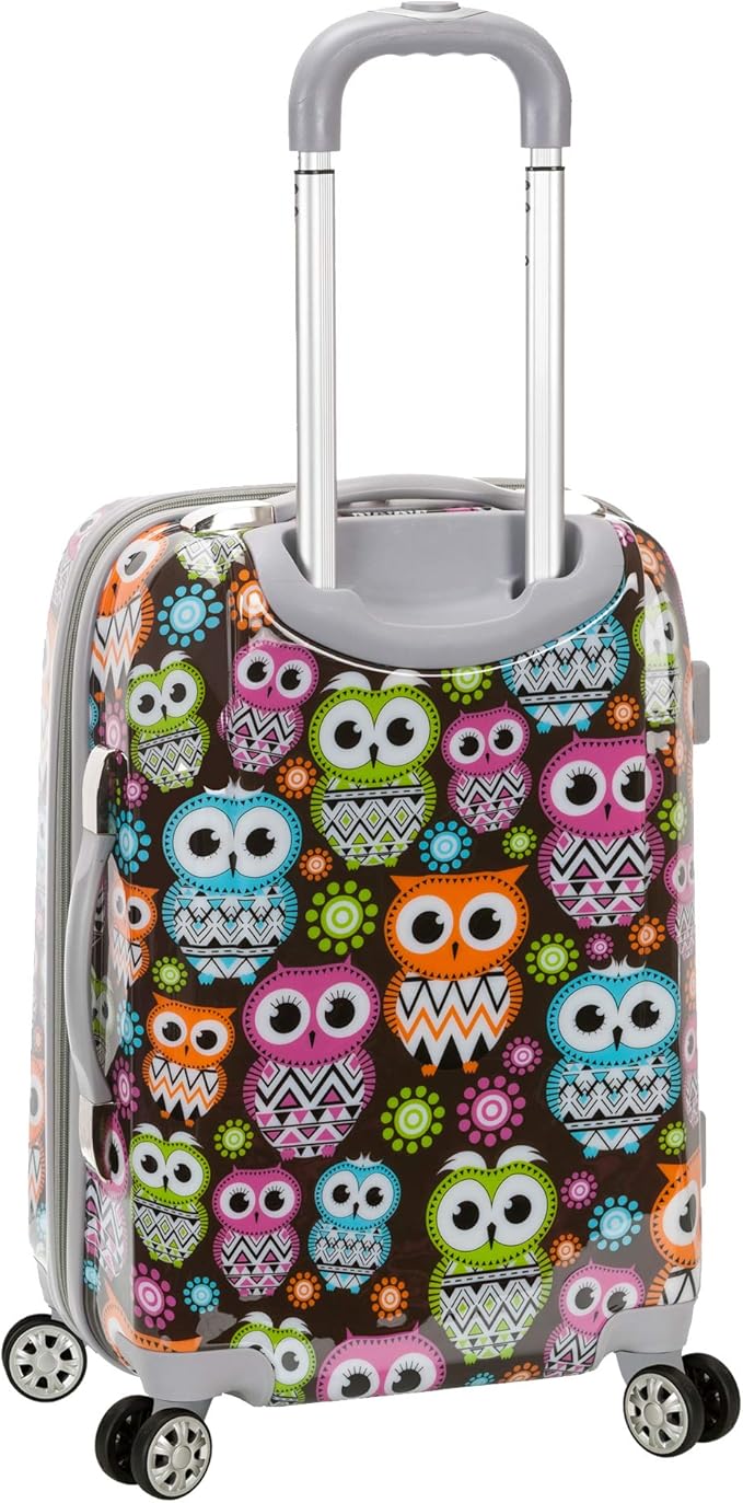 Rockland Departure Hardside Spinner Wheel Luggage, Owl, 2-Piece Set (20/28)