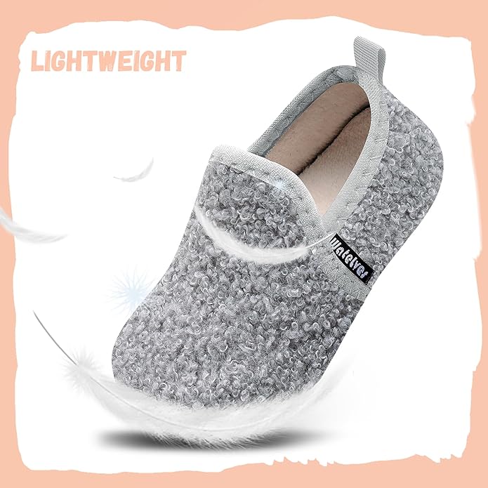 WateLves Kids Toddler Slippers Girls Boys Slip on House Shoes Lightweight Anti Slip Sock Slippers Winter Indoor Outdoor Walking Shoes