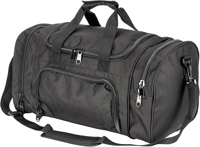 Small Duffel Bag Military Tactical Outdoor Gym Bag with Shoes Compartment for Sports Camping Hunting (Black)