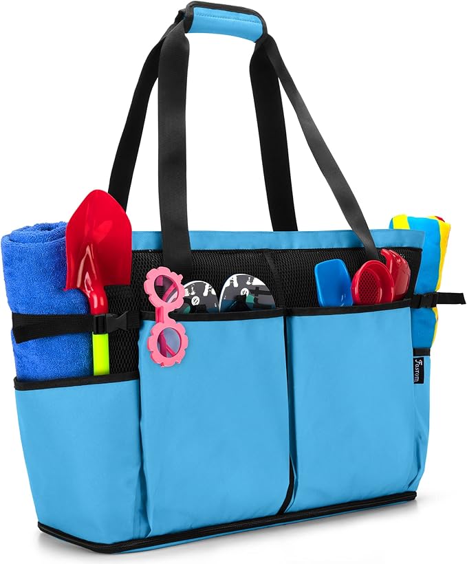 Fasrom Extra Large Mesh Beach Bag with Zipper Bottom, Oversized Tote Bag for Pool, Travel and Boating (Empty Bag Only)