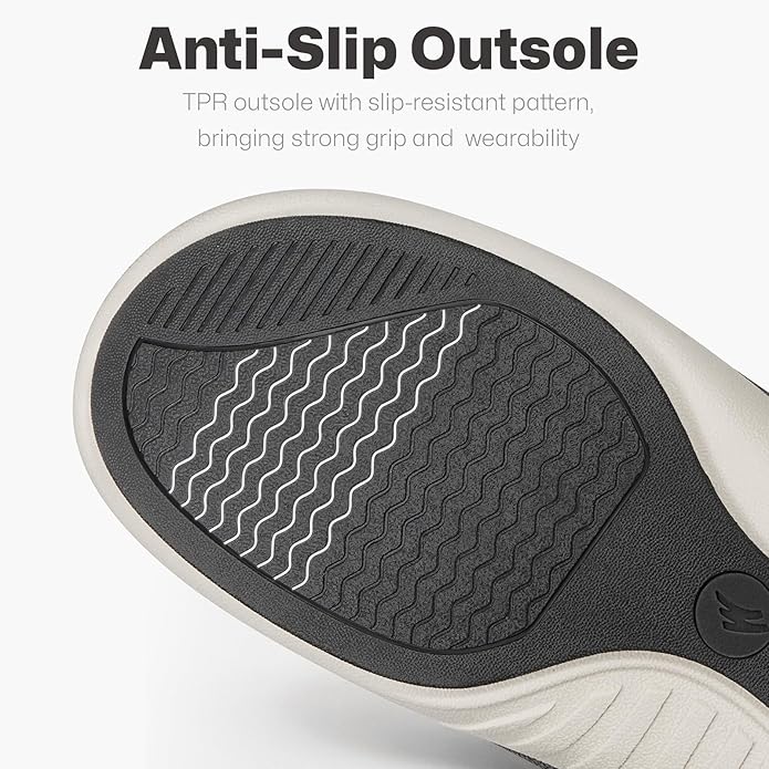 Mens Slip On Shoes, Canvas Mens Loafers with Arch Support, Orthopedic Mens Boat Shoes for Plantar Fasciitis, Indoor & Outdoor Walking Slippers Shoes for Pain Relief