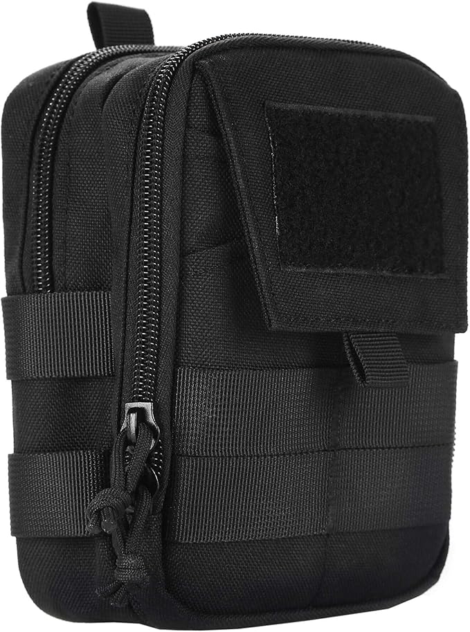 Tactical Phone Holster Pen Holder Molle EDC Belt Organizer Vest Attachment Pocket Tool Kit Gadget Waist Utility Pouch Dog Treat Bag with D-Ring Locking Hook Buckles Carabiner Key Clip