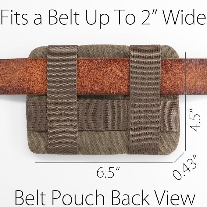diodrio Belt Zipper Pouches for Men Women Compact EDC Pouch, YKK Zipper, Anti-theft Pickpocket Proof Safety Wallets, Waist Pack for Traveling Hiking, Water Resistant, Tough Waxed Canvas, Olive