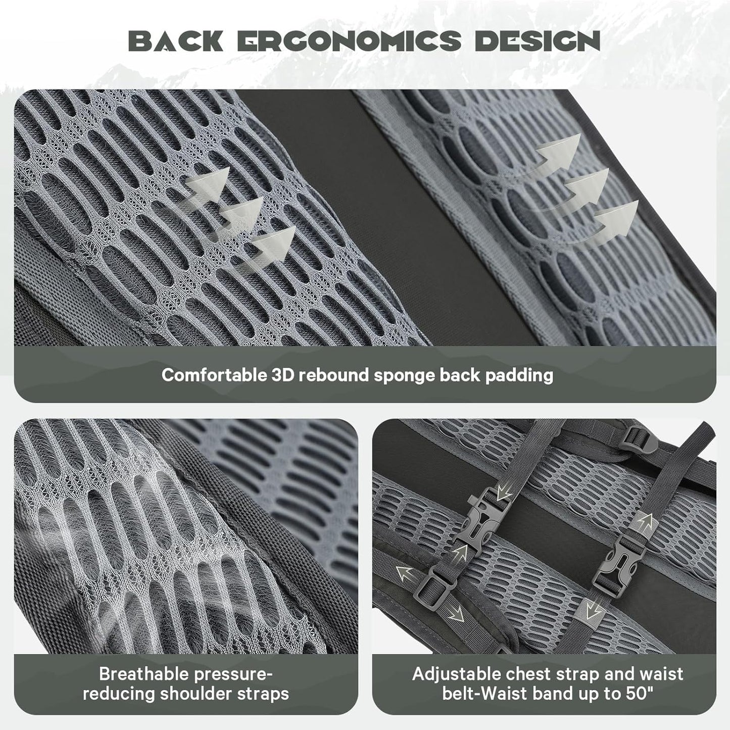 Maelstrom Hydration Hiking Backpack with 2L/3L Water Bladder, High Flow Bite Valve Camping Daypack Lightweight