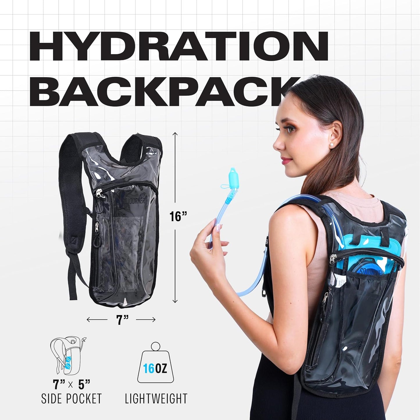 Sojourner Rave Hydration Pack - Hydration Backpack - Hydropack with 2L Bladder - Water Backpack for Festivals, Hiking, Running, Biking and More