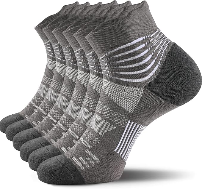 IRAMY Compression Ankle Support Socks Coolmax Wicking Cushioned Athletic Plantar Fasciitis Relief Men Women 2/3/4 Pairs