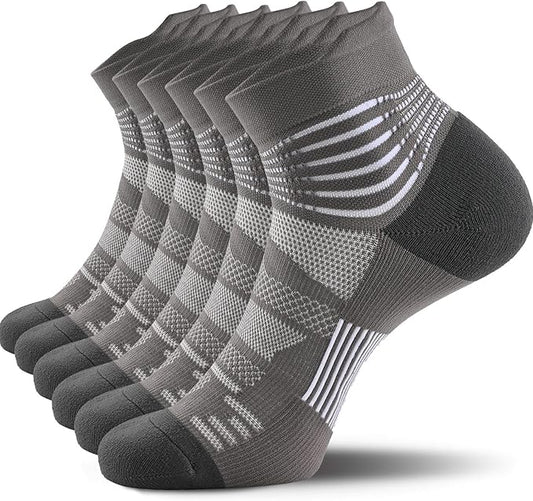IRAMY Compression Ankle Support Socks Coolmax Wicking Cushioned Athletic Plantar Fasciitis Relief Men Women 2/3/4 Pairs