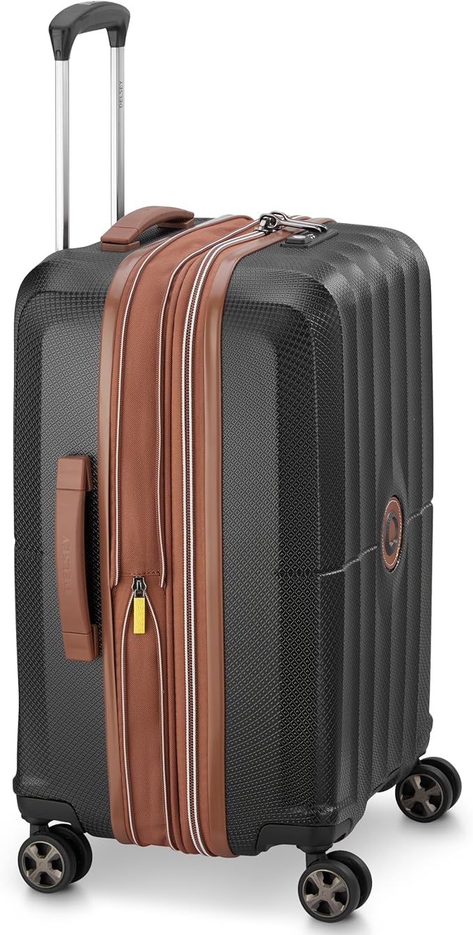 DELSEY PARIS Carrousel Hardside Expandable Luggage with Spinner Wheels, Black, Carry-on 21 Inch