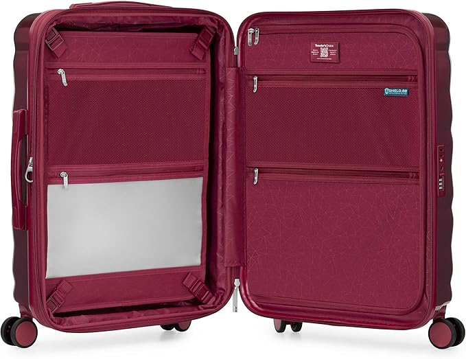 Traveler's Choice Edinburgh II Hardside Spinner Luggage, TSA Lock, Red, 3 Piece Set (21/25/29)