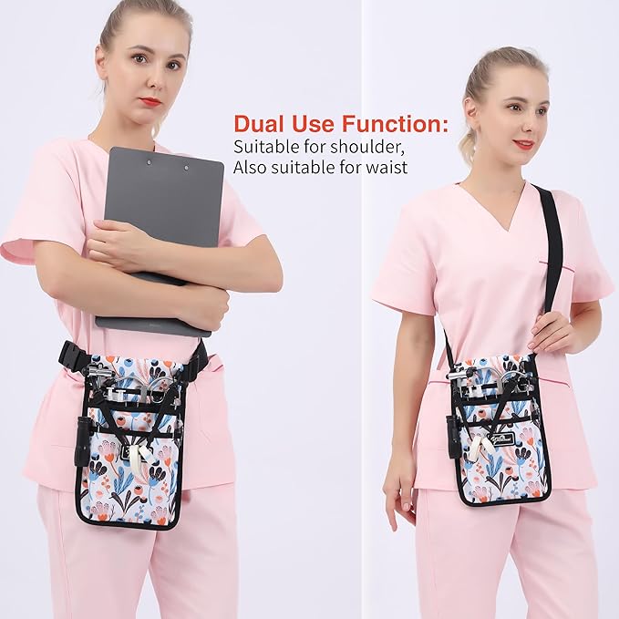 Medical Organizer Belt,Nurse fanny pack, Nurse Fanny Pack for Work ，Kit Practical Waist Bag for Nurses， Fanny Pack for Basics Nurse ，Utility Belt Organizer Bag (YRHS-S-ShuYe)