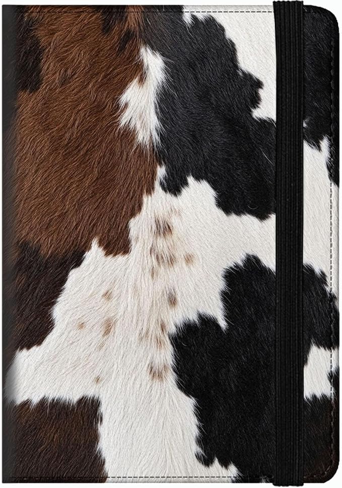 Passport Holder Wallet Cover Case,RFID Blocking Passport Cover,Large Capacity Travel Wallet with Multi Card Slots (Black Brown Cowhide Fur Pattern)
