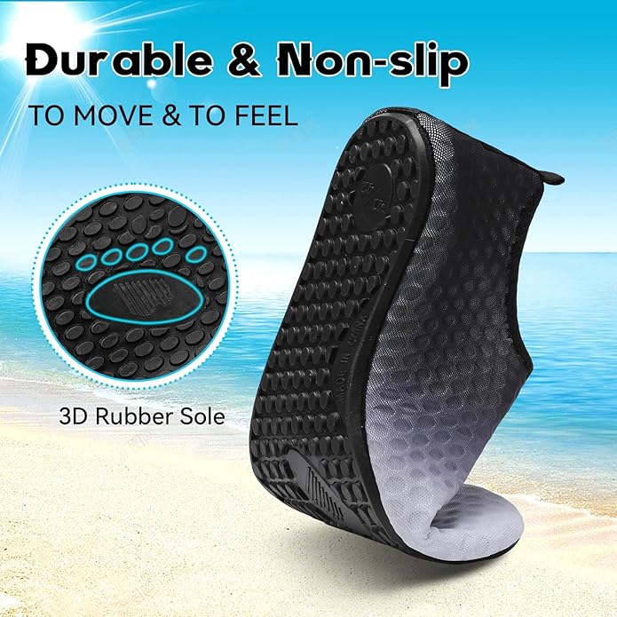 Scurtain Barefoot Water Shoes for Women Men Beach Swim Aqua Socks Summer Quick-Dry Sandals Slippers