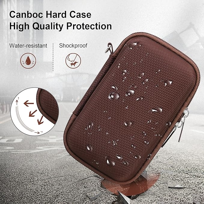 Canboc Carrying Case for PowerShot G7 X Mark III/ G7X Mark II Digital 4K Vlogging Camera, SX740 SX730 Camera Bag, Zipper Mesh Pocket fits USB Cable, Batteries, Brown