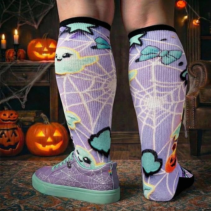 Extra Wide Diabetic Socks for Swollen Feet Men Women Non Binding Soft Stretch Colorful Design