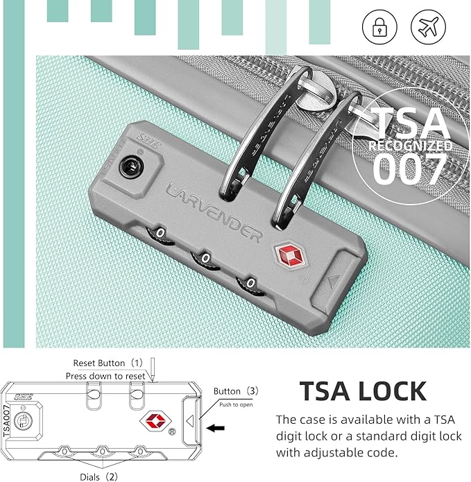 LARVENDER Luggage Sets 6 Piece, Expandable Luggage Set Clearance for Women, Suitcases with Wheels, Hardside Hard Shell Travel Luggage with TSA Lock, Mint Green