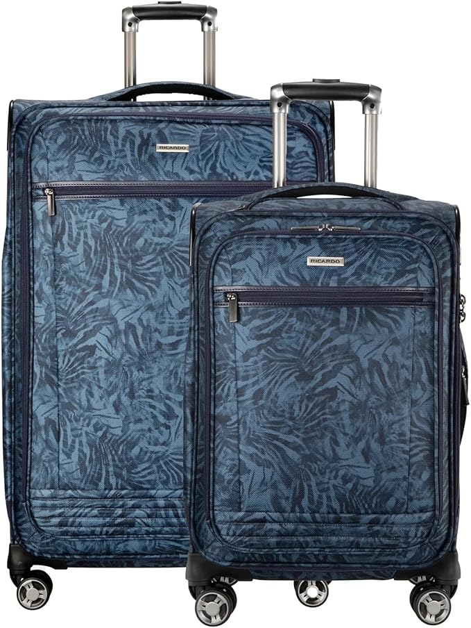 Ricardo Beverly Hills Avalon Softside 2-Piece Luggage Set Made with Sustainable 100% rPET, Lightweight, Eco-Friendly Travel, Expandable, Dual Spinner Wheels, Serengeti Night, (20" & 28")
