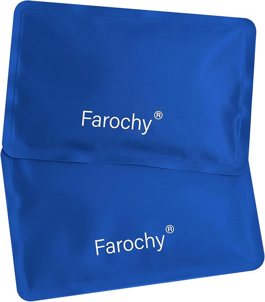 Farochy Reusable Ice Packs for Lunch Boxes - 2PCS Soft Ice Packs Freezer Packs for Cooler Gel Ice Packs, Keep Food Cold or Hot
