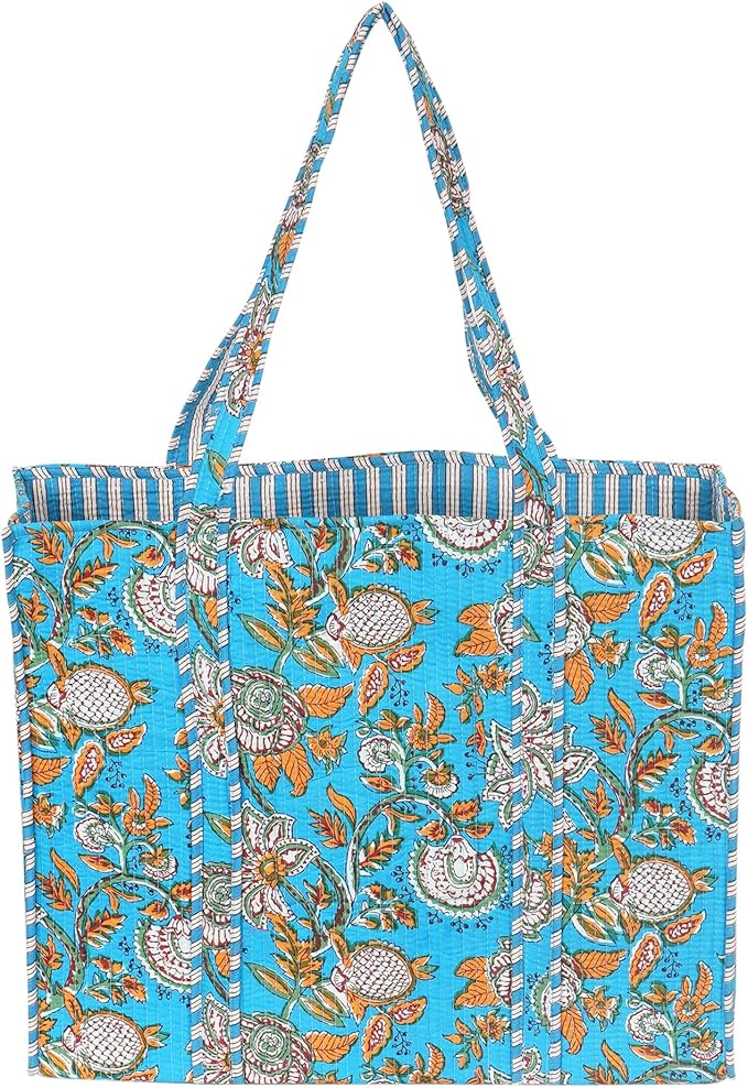 Marubhumi Women Lightweight Travel Bag Purse Cotton Shoulder Tote Bag For Shopping Grocery & Beach Bag