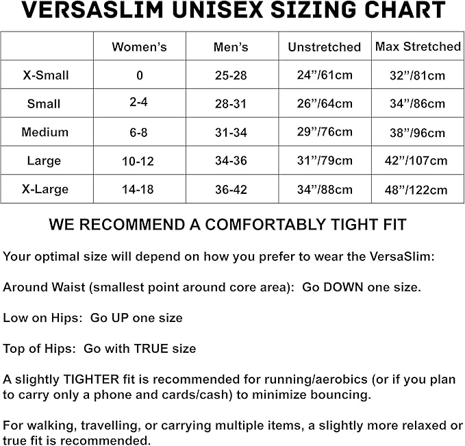 Sporteer VersaSlim Running Belt - Low-Profile Workout Waist Pack for Gym & HIIT - Zero-Bounce Minimalist Phone Holder for Activewear - Nylon Spandex Blend (Black, Small)
