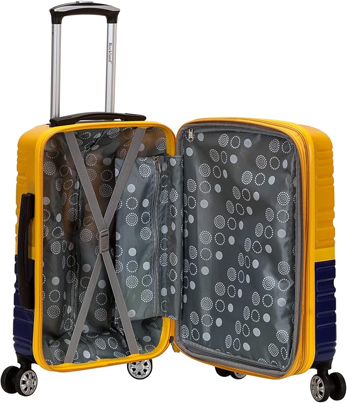 Rockland Melbourne Hardside Expandable Spinner Wheel Luggage, Two Tone Navy, Carry-On 20-Inch