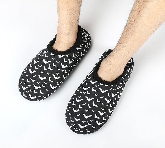 Keyela Mens Slipper Socks With Non Skid Bottoms, Warm Slipper Socks With Grippers For Men, Fuzzy House Slippers