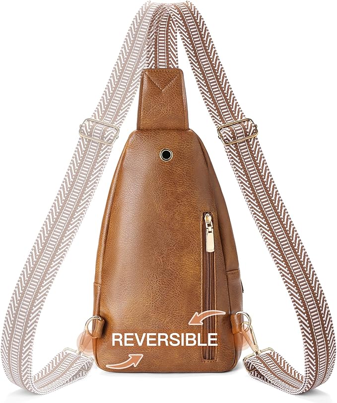 GAEKEAO Sling Bag for Women Crossbody Bags Fanny Pack Vegan Leather Chest Bag Travel Shoulder Belt Purse Backpack Gifts