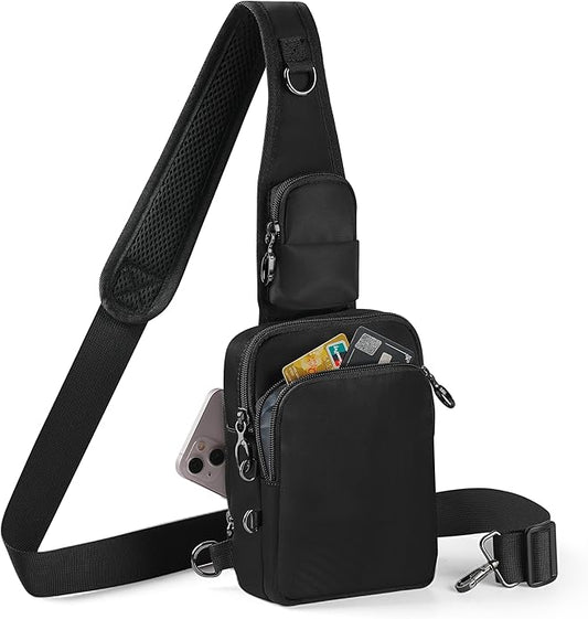 Crossbody Bag Anti Theft Sling Bag for Women Men RFID Blocking, Small Shoulder Chest Bags with Zipper Lock