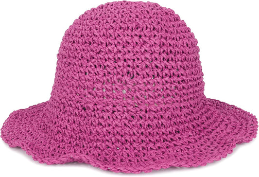 Womens Wide Brim Straw Sun Hat Foldable Floppy Crochet Beach Hat for Summer