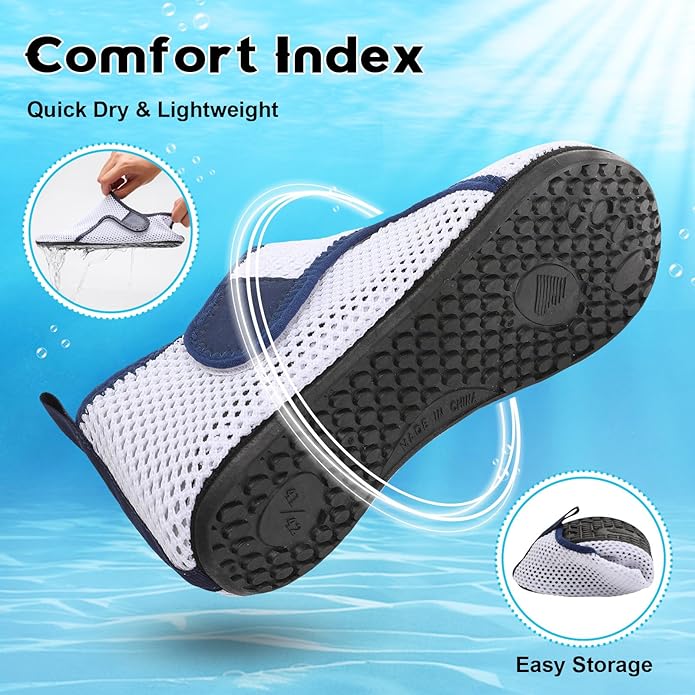 Scurtain Barefoot Water Shoes for Women Men Beach Swim Aqua Socks Summer Quick-Dry Sandals Slippers