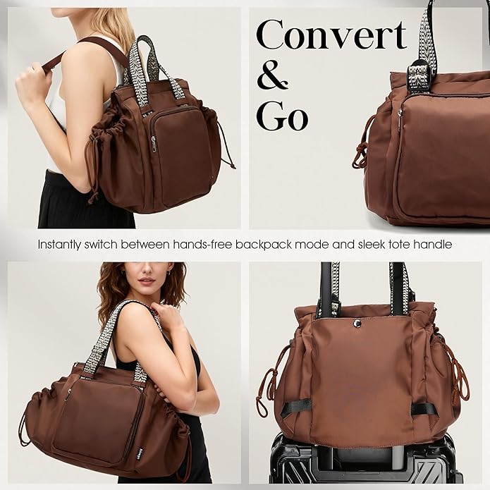 Everyday Bag Tote for Women, Spacious Diaper Bag with 16 Pockets, Durable Travel Bag, Sleek Work Shoulder Bag | 16 Pockets Org, Lay-Flat Design, 3-in-1 Versatility, Work & Travel Tote, Water-Resistant, Lightweight