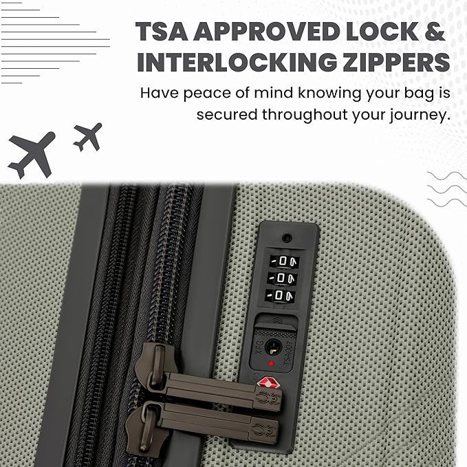 Spyder Rails 20 Inch Expandable Hardside Carry-On Suitcase with 360° Spinner Wheels, TSA Approved Lock