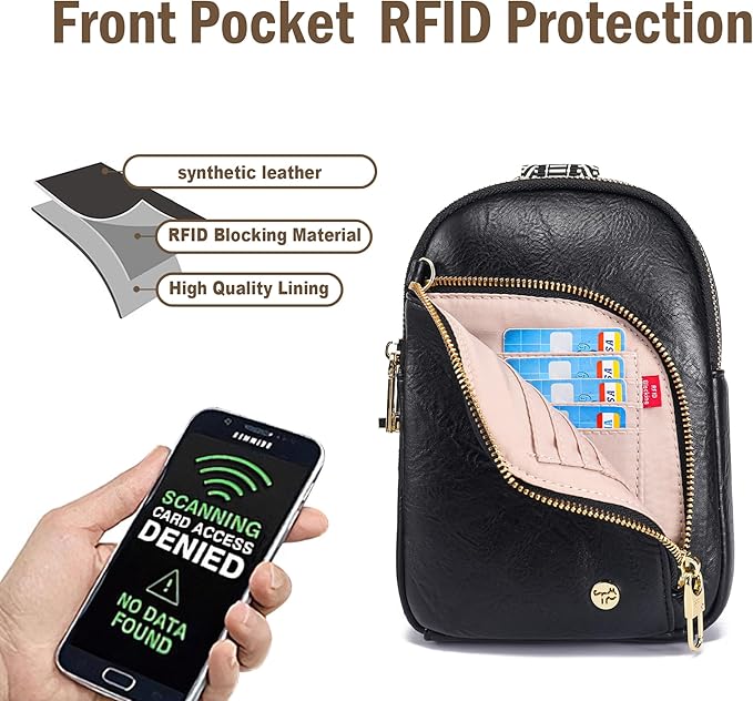 Haytijoe RFID Anti-Theft Sling Bag for Women, Small Crossbody Travel Purse with Locking Zippers, Lightweight Everyday Bag