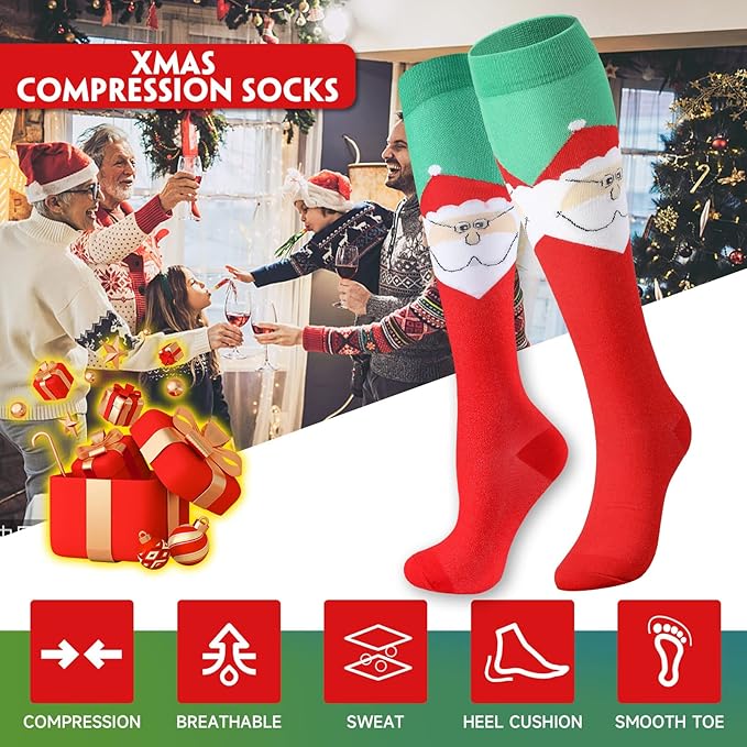 bropite Flora Compression Socks for Women & Men-Knee high 6 Pairs 20-30mmhg Support Running Nurse Travel