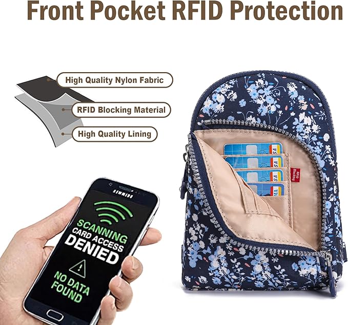 Haytijoe RFID Anti-Theft Sling Bag for Women, Small Crossbody Travel Purse with Locking Zippers, Lightweight Everyday Bag