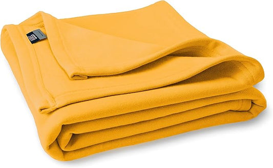 MV Sport Lightweight Sweatshirt Blanket Throw – Warm & Cozy, Breathable Oversized Fleece Knit, Couch, Bed, Travel, Cold Nights, and Outdoors – Soft Light Weight Blanket 54" x 84" Soft Yellow