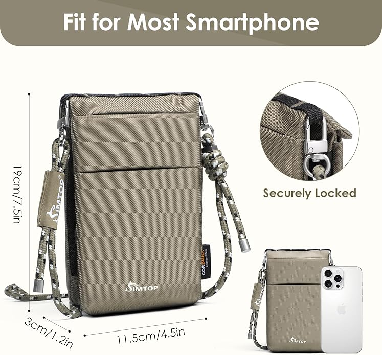 SIMTOP Small Crossbody Bag Cell Phone Purse for Women Lightweight RFID Anti-Theft Water-Resistant Adjustable Strap Phone/Keys