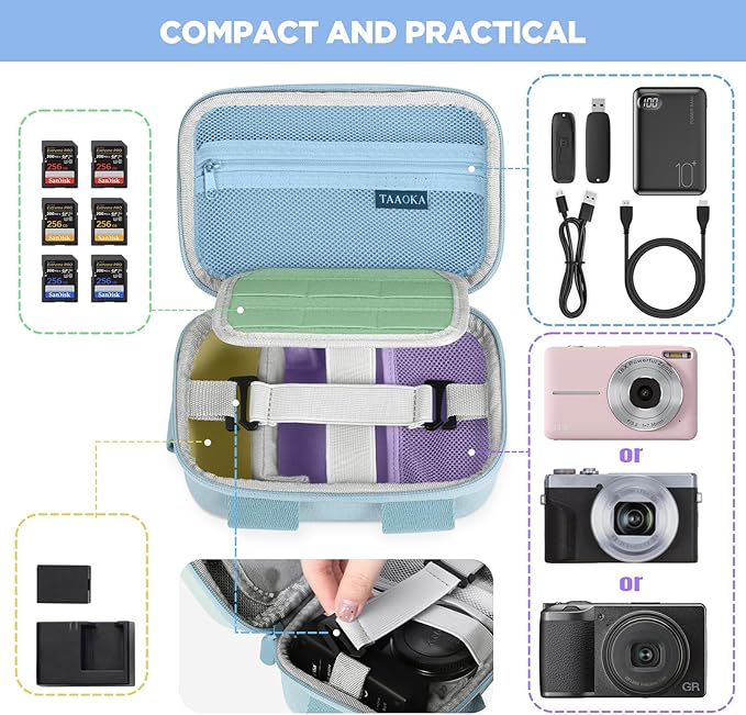 Digital Camera Case, Protective & Lightweight Camera Case with 3 Carrying Ways, Waterproof & Shockproof Small Camera Bag