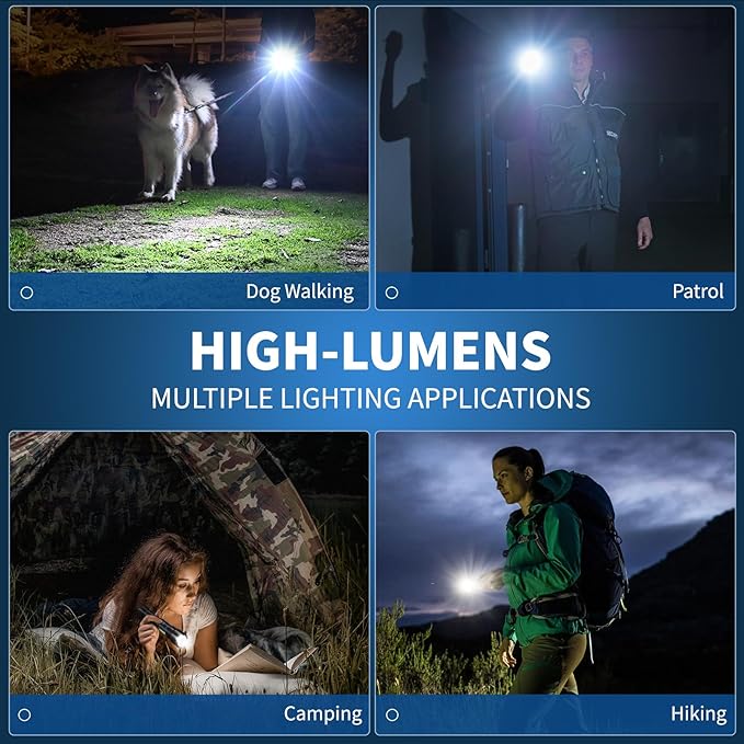 Flashlight LED Rechargeable Flashlights High Lumens, 99,000 LM Super Bright Powerful Flashlight, High Powered Flash Lights Waterproof Handheld Flashlights for Home Camping Hiking(2 Pack)