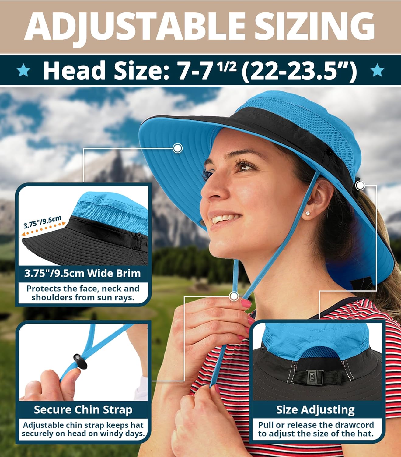 GearTOP Safari Sun Hat for Men and Sun Hats for Women UV Protection UPF 50+ Hiking, Gardening, Fishing