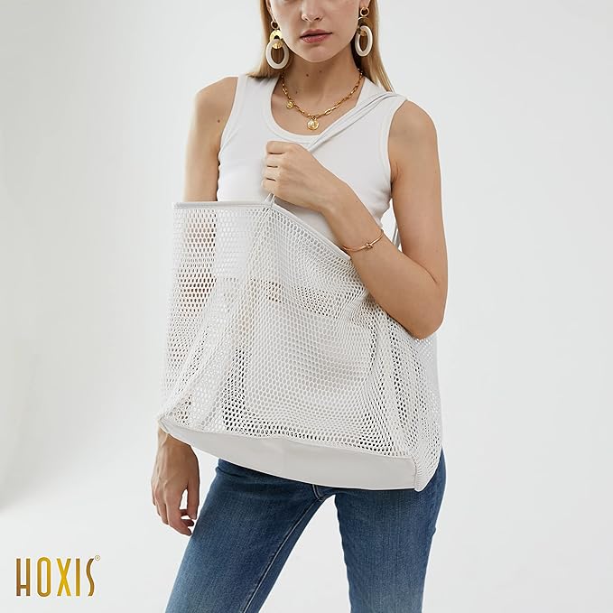 HOXIS Mesh Beach Tote Womens Shoulder Handbag