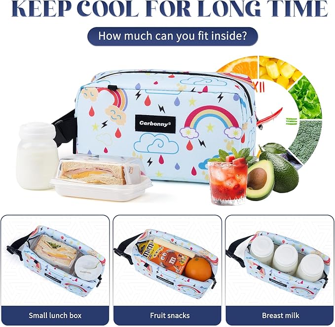 Small Cooler Bag Freezable Lunch Bag for Work School Travel,Small Lunch Bag,Insulated Snack Bag for Adults/Kids,Mini Cooler,Lunch Bag Small Fit for Yogurt