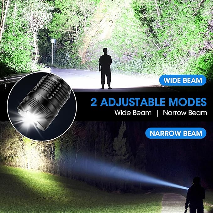 3 Pack Rechargeable Flashlight High Lumens - 99,000LM Super Bright LED Flash Light for Home with 5 Modes, Powerful Waterproof Handheld Flashlight for Camping Emergencies (L-3P)