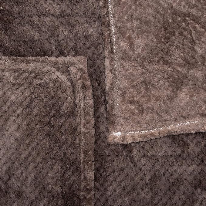 Fuzzy Throw Blanket, Plush Fleece Blankets for Adults, Toddler, Boys and Girls, Warm Soft Blankets and Throws for Bed, Couch, Sofa, Travel and Outdoor, Camping (Twin(60"x80"), XL1-Eagle Grey)