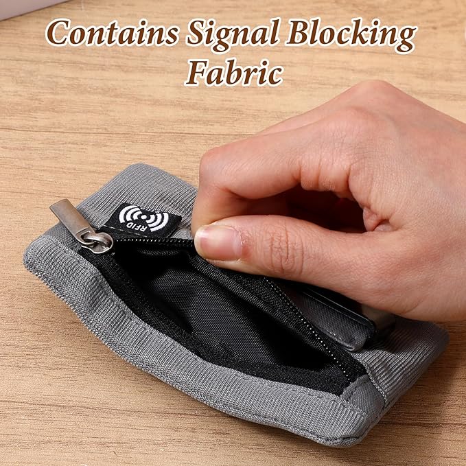 Blocking Clip Stash Pocket, Hidden Wallet, Slim Rfid Lined Wallet Clip Belt, Rfid Blocking Hidden Travel Belt Wallets For Cash Cards Security Organization