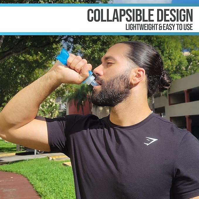 Flexible Silicone Running Water Bottle, 8.5 Fluid Ounces, BPA & PVC Free