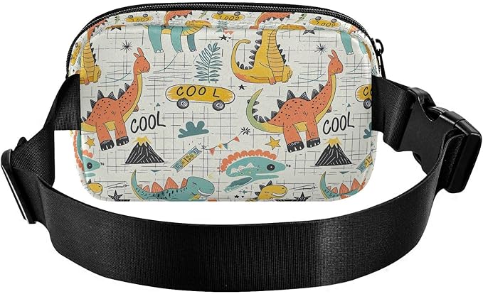 Cute Dinosaurs Fanny Pack for Women Men Water Resistant Fashion Waist Packs with Adjustable Strap Belt Bag for Travel Workout Jogging Hiking 21219910