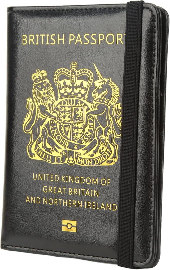 Britain Passport Cover Passport Holder Cover Leather Passport Holder UK Passport Cover for Passport, Business Cards, Credit Cards, Boarding Passes