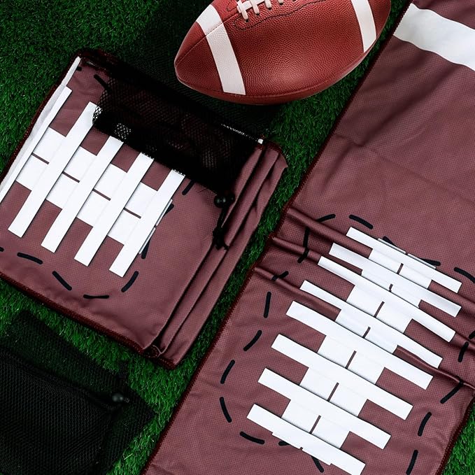 YLOLUL 4 Pcs Football Towels Soccer Chilly Towel for Neck and Face 40"x12" Cooling Ice Towel with Bags for Baseball Basketball Sport Team Gift Party Favors