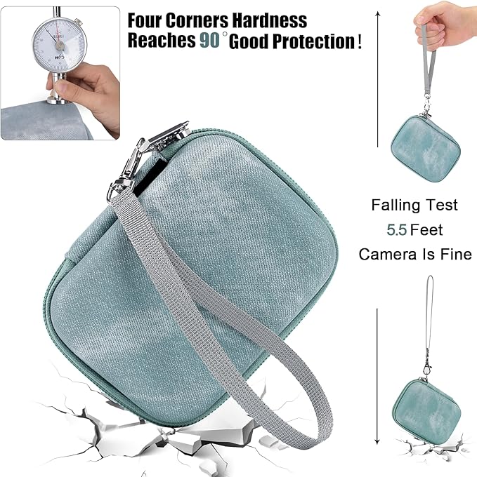 Cwatcun Carrying & Protective Case for Digital Camera, Small Camera Pouch for AbergBest 2.7" LCD Kodak Pixpro/Canon PowerShot ELPH 180/190 / DSCW830 Travel Cameras, Waterproof Shockproof Case，Grey