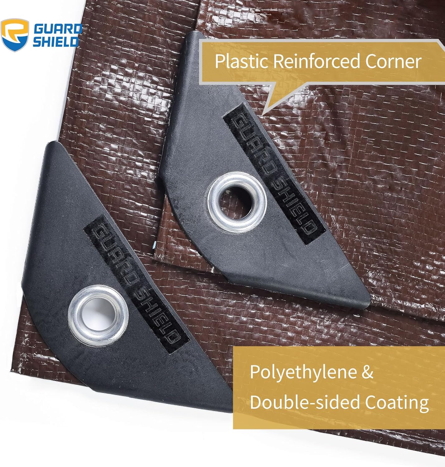 GUARD SHIELD Brown Tarp 6x8 Feet Waterproof Tarps Lightweight Camping Tarp Outdoor Multi Purpose Poly Cover 6mil